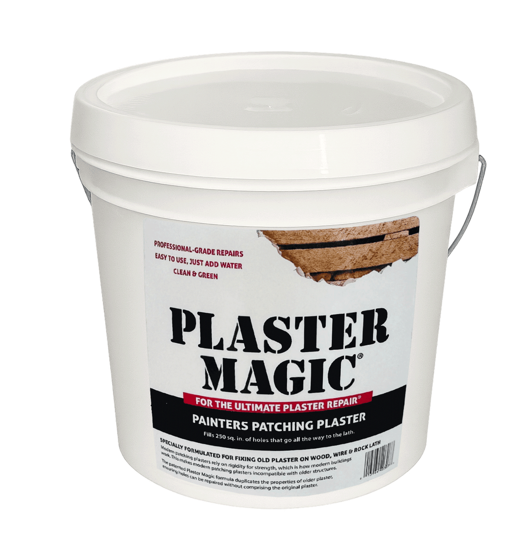 Plaster Magic painters patching plaster container on a white background