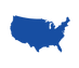 Blue outline of the United States on a white background