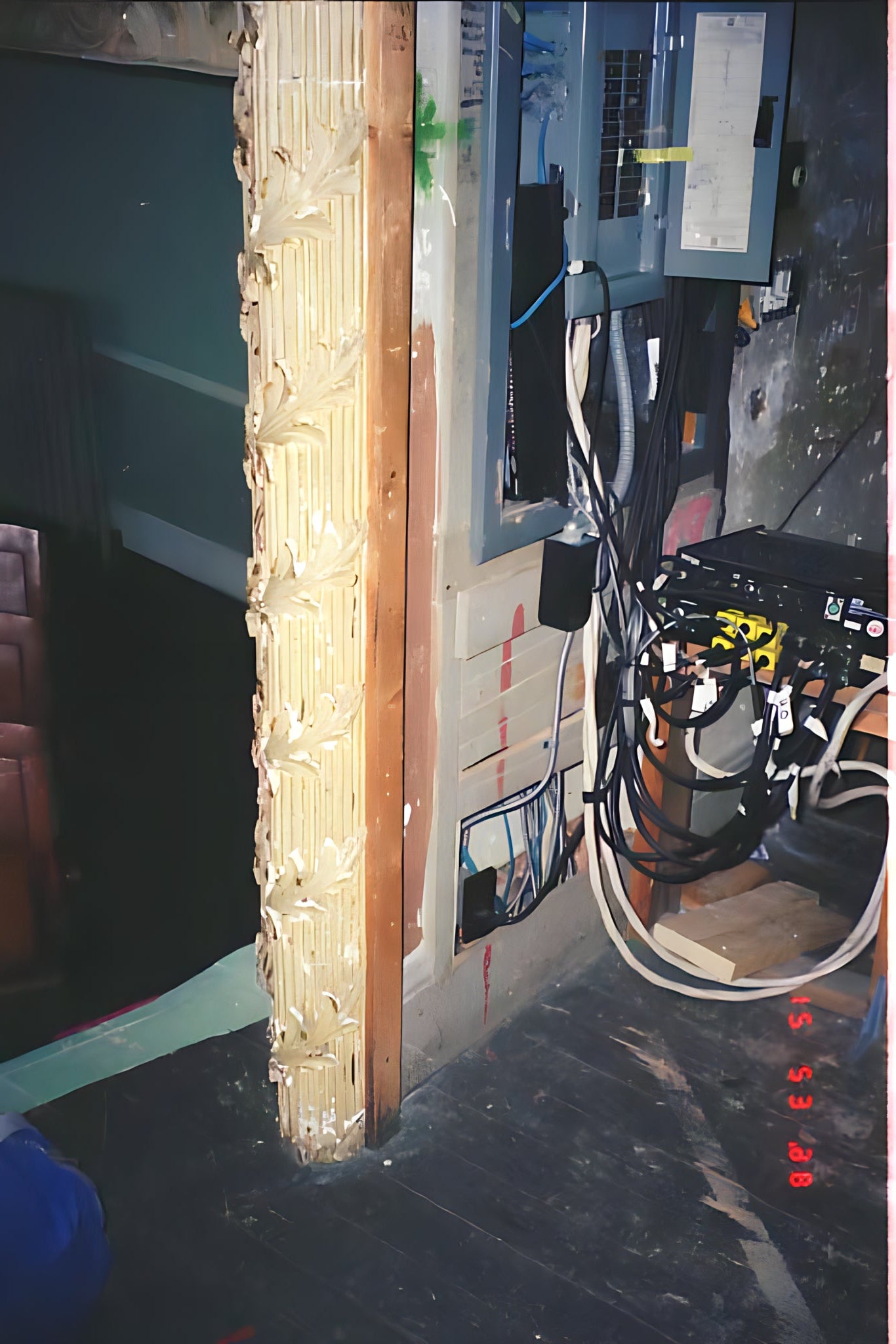 Workbench with tools and equipment in a workshop setting